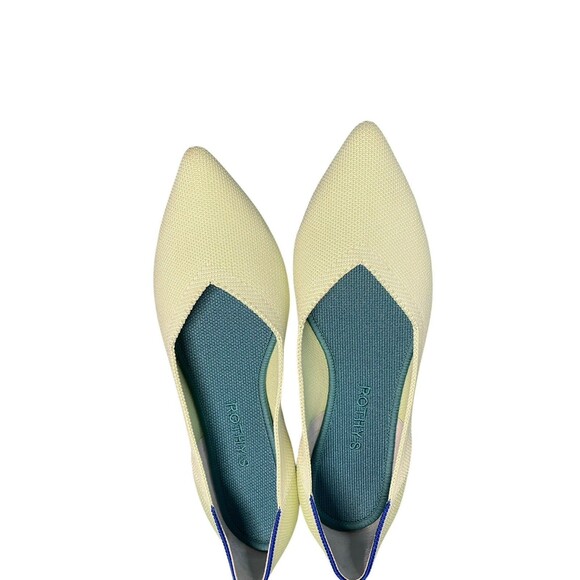 Rothy's The Point II Flats‎ Sour Apple Green Teal Women's 9 - Picture 2 of 12